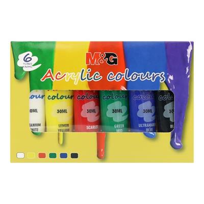 M&G APLN6597 Acrylic Colour Single Tube 30ML 6 Colour Set