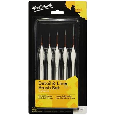 Mont Marte BMHS0034 Detail and Liner Brush 5 Pcs Set