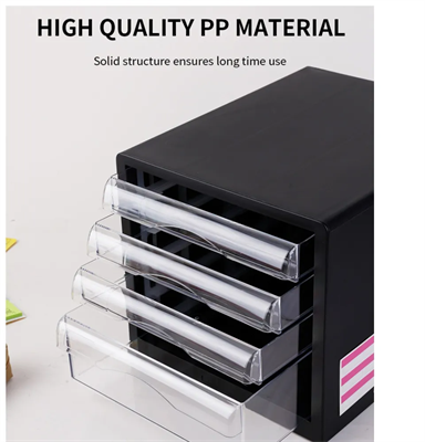 Deli E9774 4-Drawers Plastic File Cabinet
