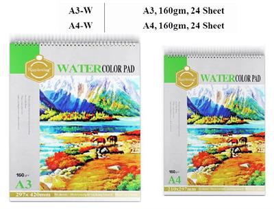 Keep Smiling A4 & A3 24 Pages 160gsm Watercolour Pad