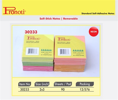 Pronoti Neon Colour Memo Sticky Notes 3x2 Inches 30233