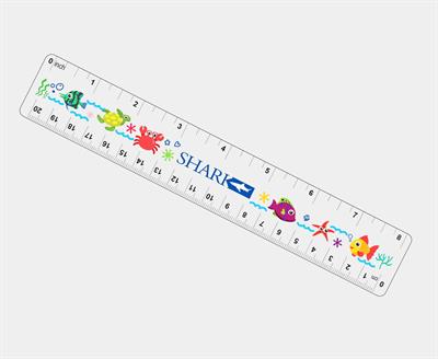 Shark R-108 Character Printed Scale 8 Inches / 20cm