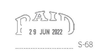 Shiny S-68 PAID Stamp with Adjustable Date