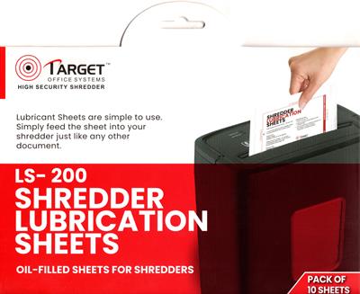 Target LS-200 Lubricating Sheets for Paper Shredders Pack of 10