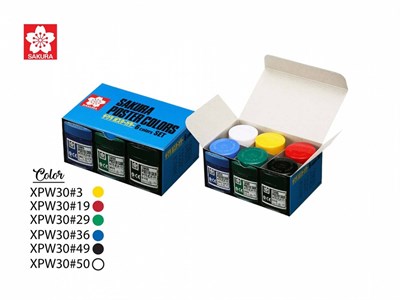 Sakura Poster Colour 30ML Glass Bottle 06 Colour Set