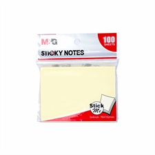 M&G YS-141 Yellow Colour Pastel Memo Sticky Notes 3x4 Inches