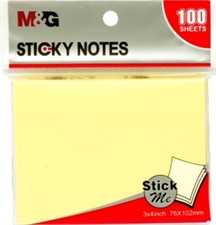 M&G YS-141 Yellow Colour Pastel Memo Sticky Notes 3x4 Inches