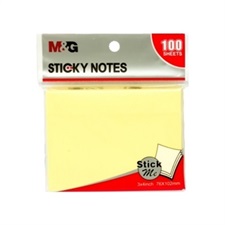 M&G YS-141 Yellow Colour Pastel Memo Sticky Notes 3x4 Inches