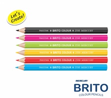 Mercury Brito 6 Colour Pencils Half Size