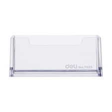 Deli E7623 PS Front View Transparent Business Card Holder