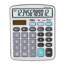 Deli Core Series EM19810 Metal Surface 12-Digits Mini Desktop Calculator