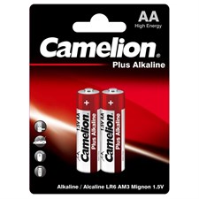 Camelion Plus Alkaline AA Battery x 2 Cell Blister Pack (Pencil Cell)