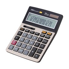 Deli Core Series E1671C Metal Surface 14-Digits Desktop Calculator