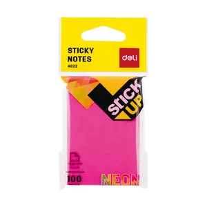 Deli EA02202 Neon Colours Sticky Notes 3x2 Inches 