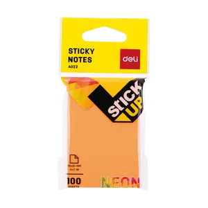 Deli EA02202 Neon Colours Sticky Notes 3x2 Inches 