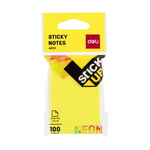 Deli EA02202 Neon Colours Sticky Notes 3x2 Inches 