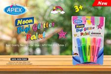 APEX NGP-05 Neon BIGI Glitter Glue Paints 05 Colour Tubes