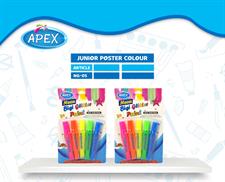 APEX NGP-05 Neon BIGI Glitter Glue Paints 05 Colour Tubes