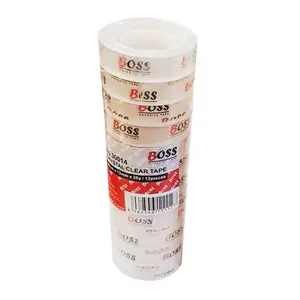Boss 30014 Transparent Stationery Tape 12mm x 20 Yards - 12 Pieces Roll