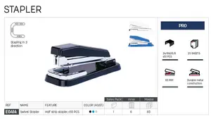 Deli E0414 Swivel Half Strip 24/6 Stapler