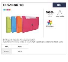Deli E38127 A4 7 Pockets Expanding File