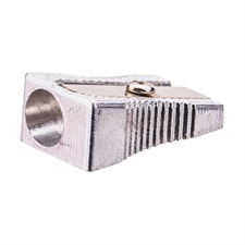 Deli E39761 Aluminum Metallic 1-Hole Pencil Sharpener