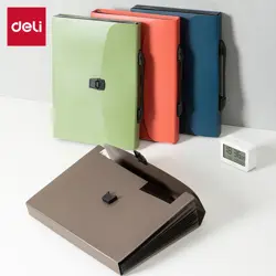 Deli E5557 A4 13 Pockets Expanding File Buckled with Handle