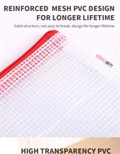 Deli E5654 A4 Mesh PVC Zip Bag