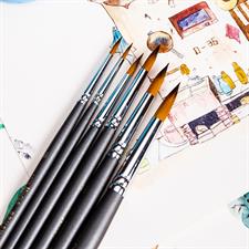 Deli E73892 Arte Neuvo Multi Size Round Paint Brushes 6 Pieces Set