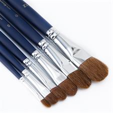 Deli E73895 Arte Neuvo Multi Size Tongue Shaped Paint Brushes 6 Pieces Set