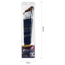 Deli E73895 Arte Neuvo Multi Size Tongue Shaped Paint Brushes 6 Pieces Set