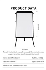 Deli E7892 Focus Magnetic Flip Chart 2×3 Feet with Tripod Stand