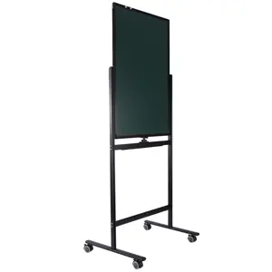 Deli E7893 Universal 2-Sided Magnetic Flip Chart 2×3 Feet with Stand Whiteboard and Chalkboard