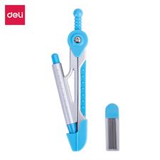 Deli E8616 Compass in Aluminum with Mechanical-Clutch Pencil
