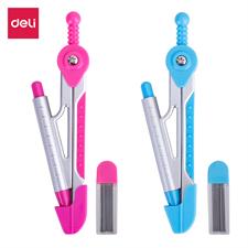 Deli E8616 Compass in Aluminum with Mechanical-Clutch Pencil
