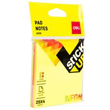 Deli EA02602 Neon Color Sticky Notes 4 Colours 3x3 Inches