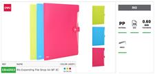 Deli EB40102 A4 8 Pockets Expanding File Snap