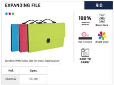 Deli EB40452 FC 13 Pockets Expanding File with Handle