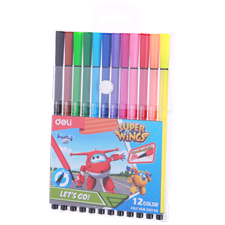 Deli EC10700 Felt Tip Washable 12 Colour Markers