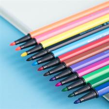 Deli EC10700 Felt Tip Washable 12 Colour Markers
