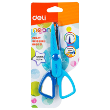 Deli ED60001 Neon Zigzag Crafting 5.35" / 136 mm Scissors Blister Pack 01 Piece