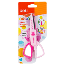Deli ED60001 Neon Zigzag Crafting 5.35" / 136 mm Scissors Blister Pack 01 Piece