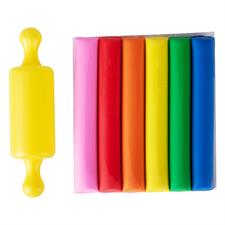Deli ED75011 Play Dough with Roller 6 Colours