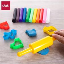 Deli ED75021 Play Dough with Roller 8 Colours