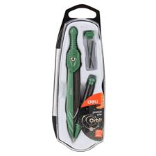 Deli EG20302 Orbit Compass in Zamak Metal with Mechanical-Clutch Pencil+Lead Box