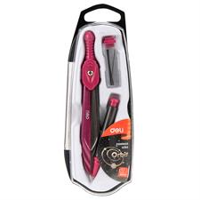 Deli EG20302 Orbit Compass in Zamak Metal with Mechanical-Clutch Pencil+Lead Box
