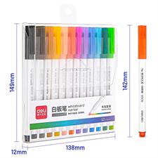 Deli White Board ES504/ES506 8 & 12 Erasable Colour Markers