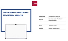 Deli Focus Magnetic Whiteboard 6×3 Feet E7819