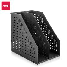 Deli E78999 Foldable Plastic Magazine Holder 2 Compartments