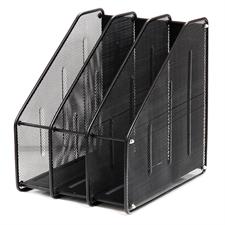 Deli E9197 Mesh Metal Magazine Holder 3 Compartments